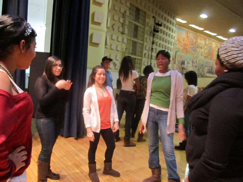 Students at Fashion High School.